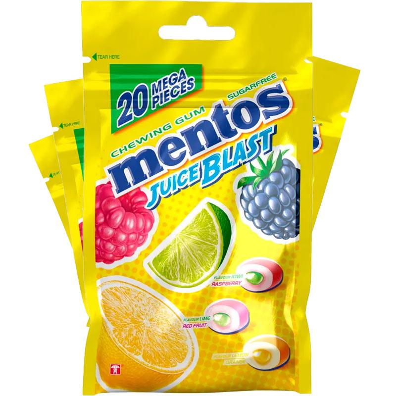 4-pak Mentos Gum Pure Fresh Juice Blast 40g